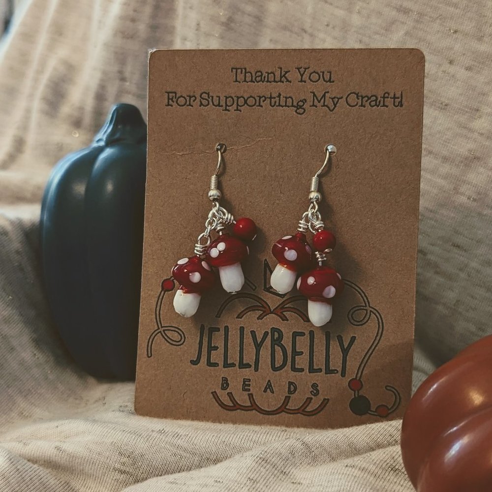 Red Mushroom Earrings